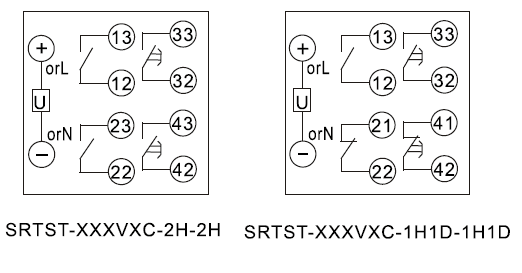 SRTST-220VAC-1H1D-1H1D-C內部接線圖
