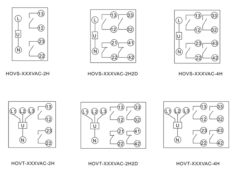 HOVS-100VAC-2H2D內部接線圖